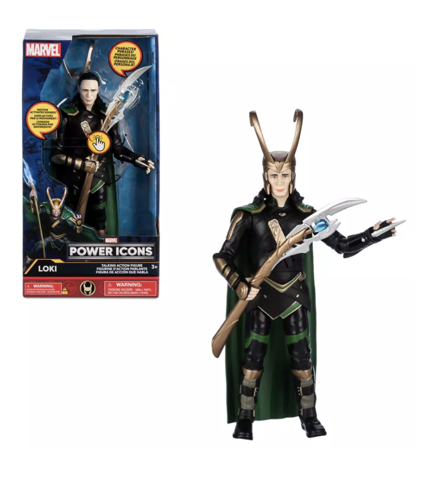 Disney Parks Marvel Loki Power Icons Talking Action Figure New