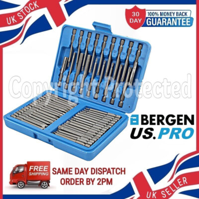 50 STCK. LANG 75 MM TORX SECHSKANT STERN SICHERHEITSBIT SET MANIPULATIONSSICHER SCHRAUBENDREHER BIT