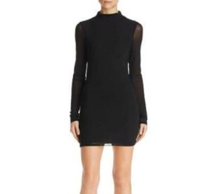 black mock neck bodycon dress