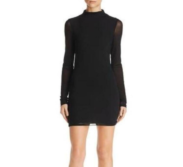 black mock neck bodycon dress
