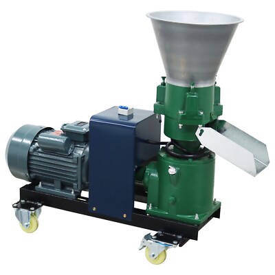 Farm Animals Feed Pellet Mill Machine 4mm 220V Feed Granulator 3 Press Rollers