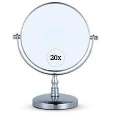 MIRRORVANA 20X Magnifying Makeup Mirror with Stand - Double-Sided 20X/1X Vani...