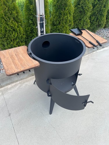 Ø85 cm Utschak 3 mm Stahl für Kazan + 2 Holzablagen Feuerofen Plov Утшак мангал - Picture 9 of 15
