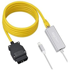 Lightning to OBD2 2 in 1 Phone to OBD2,ENET Rj45 Cable ethernet Silver