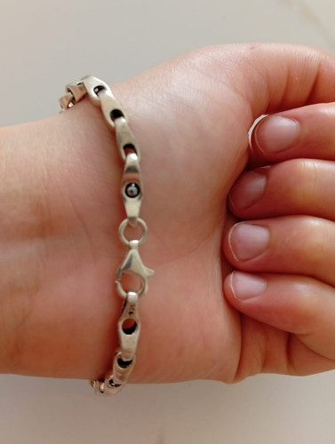 Men Bracelet 8.4'' Biker Sterling Silver 925 Distinct Cuban Chain Gift for Him