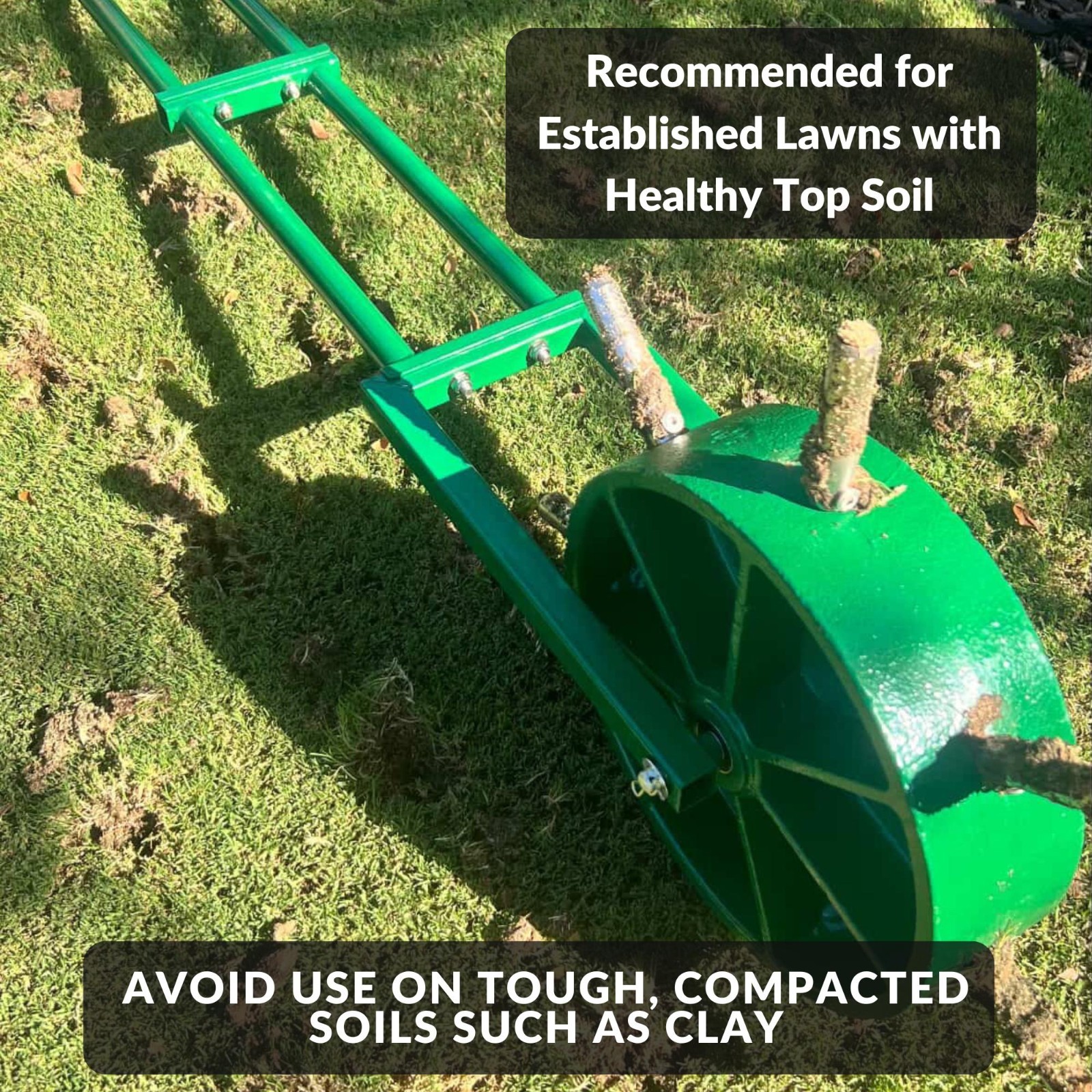 Landzie AeroCore Duo Rolling Lawn Aerator – Manual Core Plug Aerator