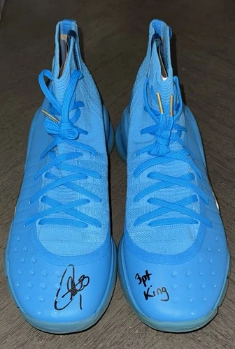 Stephen Curry “3pt King” UA Curry 4 Retro Signed Autographed NBA Shoes BAS USASM