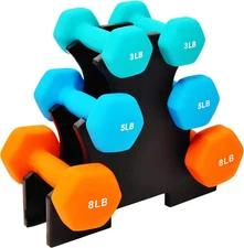 Neoprene Dumbbell Set with Rack