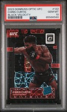 CHRIS CURTIS 2023 DONRUSS OPTIC UFC AUTO BLACK VELOCITY RC /39 PSA 10 POP 1🔥