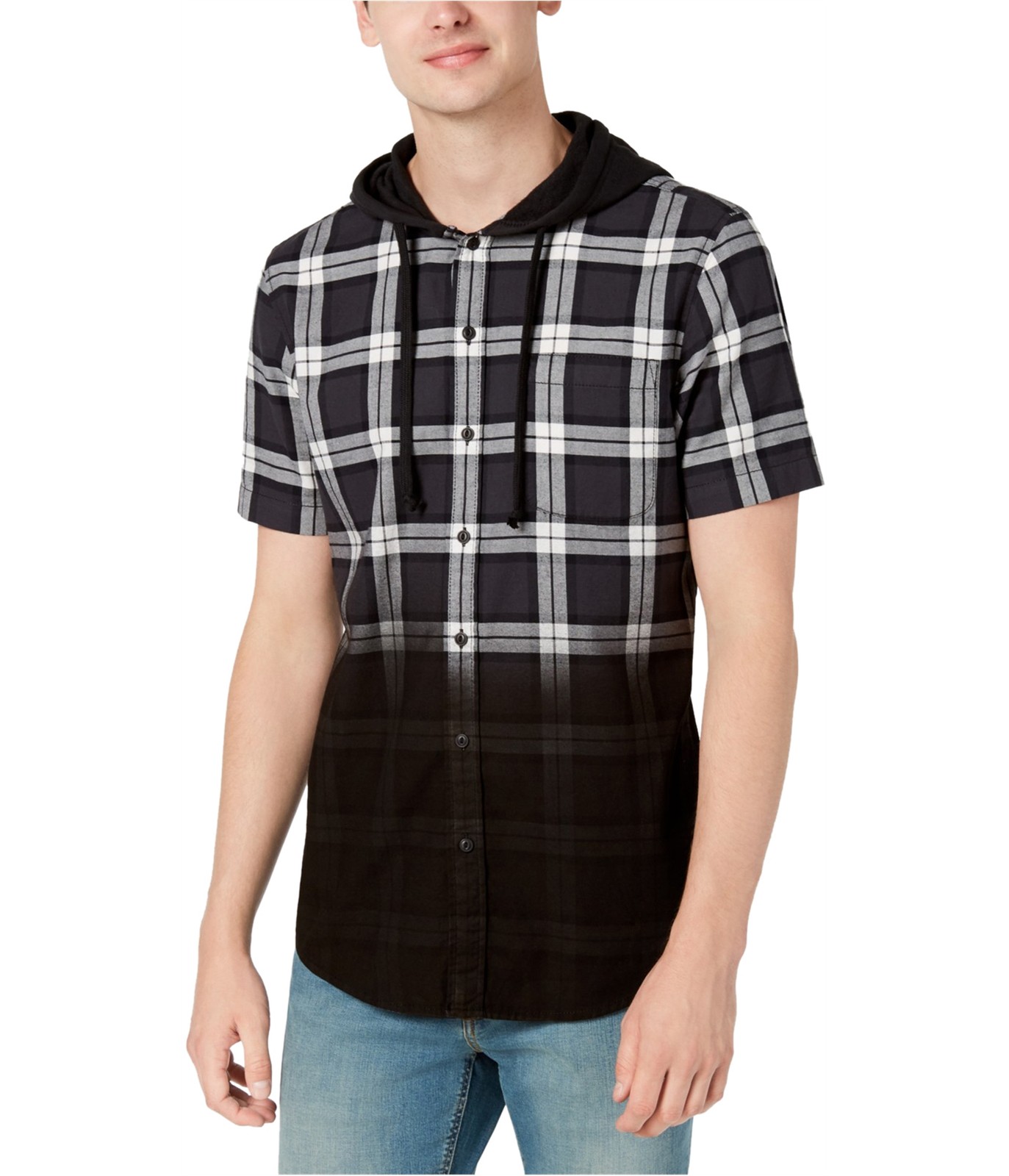 American Rag Mens Plaid Ombre Button Up Shirt 4790₽