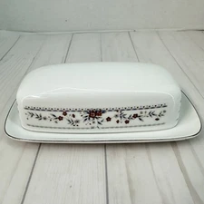 Floral Covered Butter Dish Claremont Fine Porcelain China Japan
