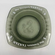 Vintage Wm Younger&rsquo;s Tartan Beer Smoked Glass Pub Ashtray Breweriana