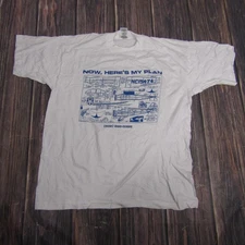 Vintage Guillow's Airplane Shirt Mens XL Blueprint Graphic Single Stitch 90s