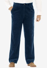 KingSize Men's Big  Tall Six-Wale Corduroy Plain Front Pants