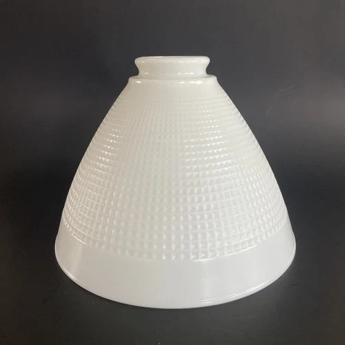Vintage 8" Corning No. 82012 Waffle Milk Glass Torchiere Lamp Diffuser Shade