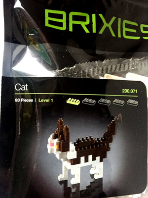 BRIXIES Katze Bausteine Cat Haustiere Figur bauen Kinderspielzeug Bausatz BRI101
