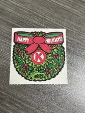 Mello Smello HAPPY HOLIDAYS Circle K Scratch 'n Sniff Sticker Vintage Rare Promo