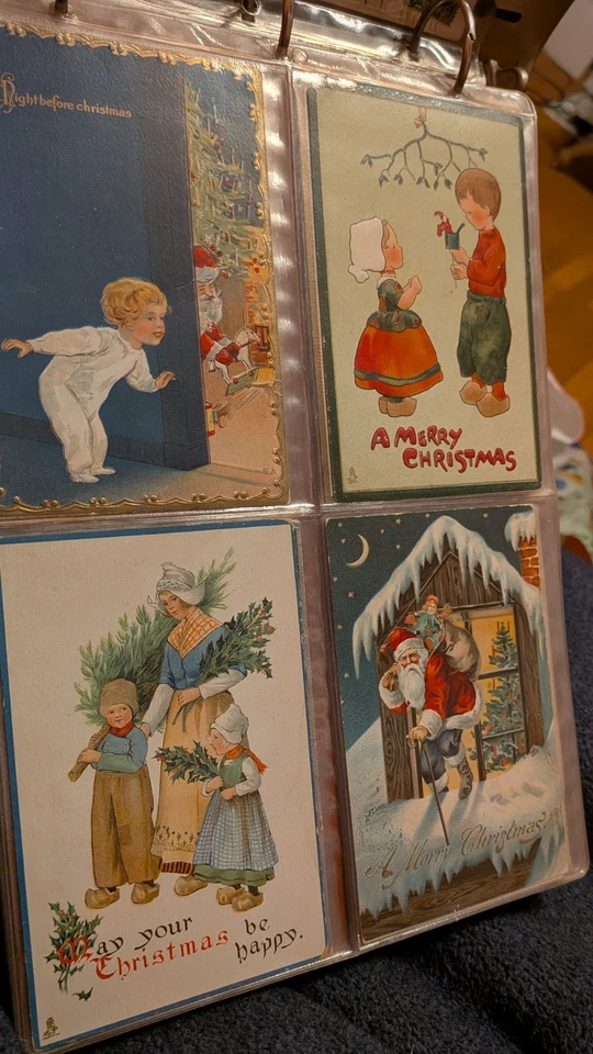 Postal de Navidad 194 LoT VinTagE AnTiQuE Papá Noel Año Nuevo principios de 1900 Foto 4 de 4