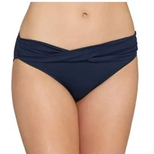 NWOT Seafolly 6 USA Solid Twist Hipster Bikini Bottom Black 122614