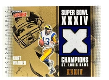 2000 Upper Deck Ultimate Victory Super Bowl XXXIV Fabric Kurt Warner #KW HOF