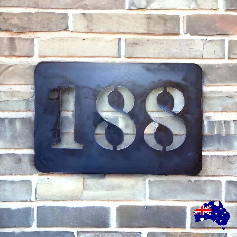 Personalised House Number Custom Cor10 Metal Steel Sign - image 3 of 4