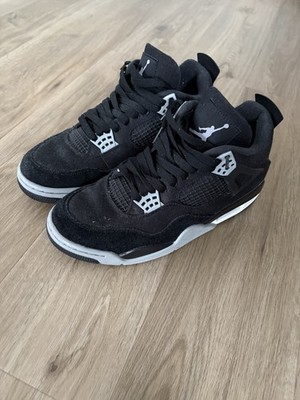 Nike Air Jordan 4 Retro Black Canvas, Größe EU 42,5 / US 9 | Leicht Getragen