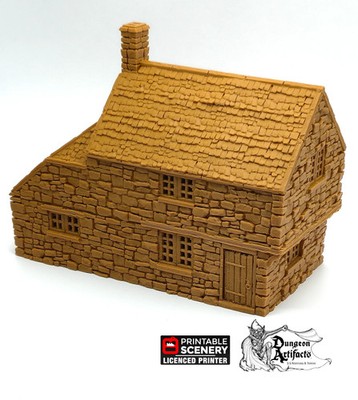 Hollyhock Cottage - King and Country - Printable Scenery Terrain Wargaming D&D D