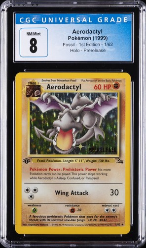Aerodactyl (1st Edition) graded CGC 8 for sale on eBay