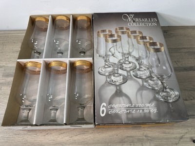 Pasabahce Versailles Collection 6er Set Cocktailgläser 370ml Goldrand verpackt