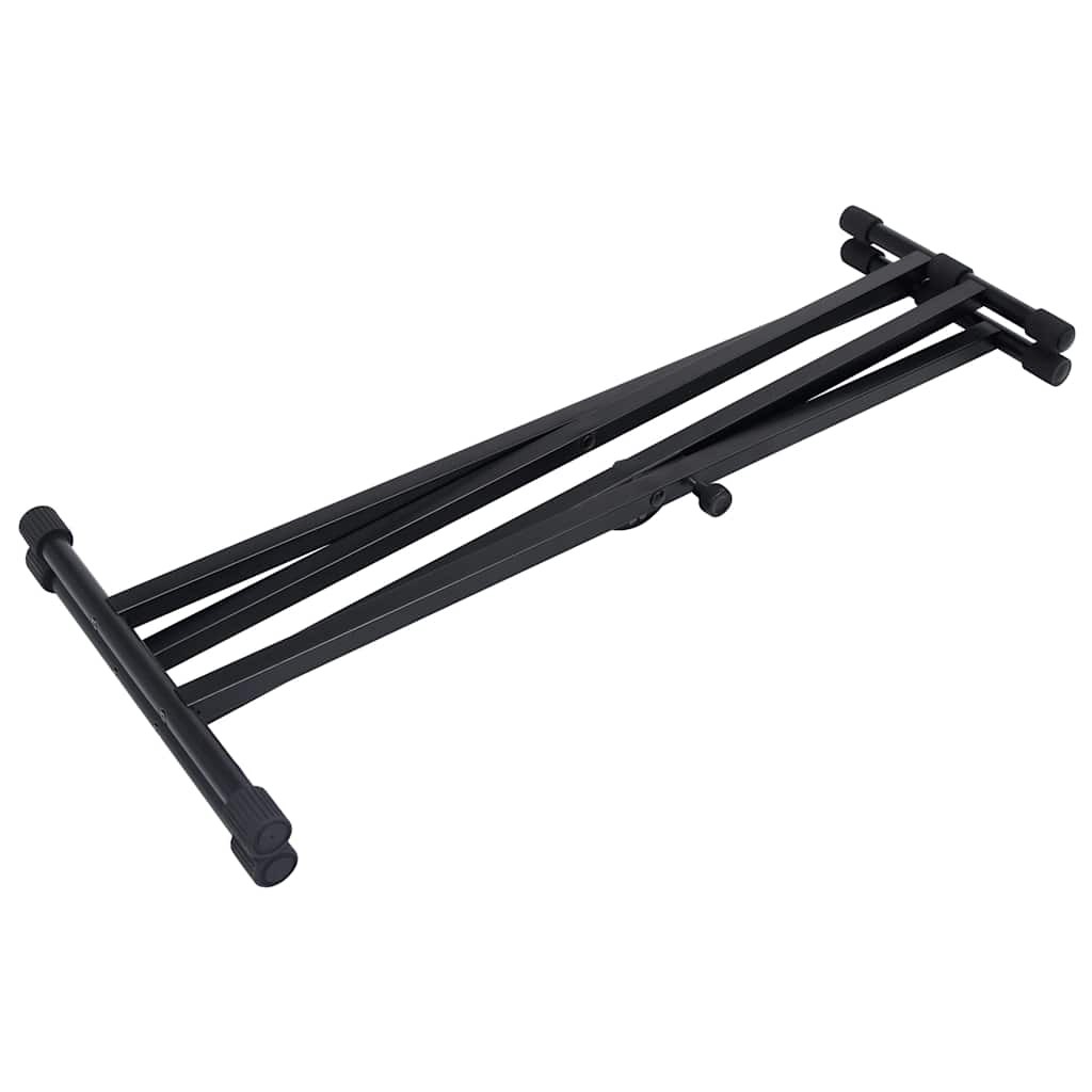 Supporto Tastiera Doppia Staffa con Sgabello vidaXL foto 4
