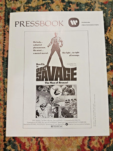 1975  DOC SAVAGE THE MAN OF BRONZE  W/ RON ELY - ACTION SUPER HERO PRESSBOOK