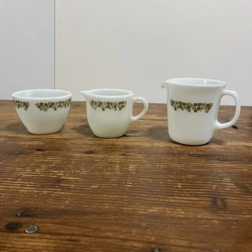 Vintage Pyrex Corning Crazy Daisy Spring Blossom Creamer & Sugar Bowl