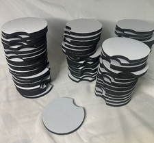 Approx 80 Sublimation Blanks Car Coasters Polyester/Neoprine White 2  5/8 In