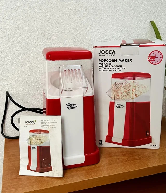 PALOMITERO VINTAGE JOCCA. MINI MÁQUINA PARA HACER PALOMITAS DE MAÍZ SALUDABLES