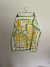 Vintage Scarf Avon SM Kent Made in Japan Acetate Lime Green Yellow Pink Floral