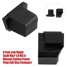 For S&W M&P 1.0 M2.0 BLACK Manual Thumb Safety Frame Plugs Left Right Plug-Black