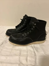 Red Wing Heritage Men's Moccasin Boots Size 9 D Black Leather  9075