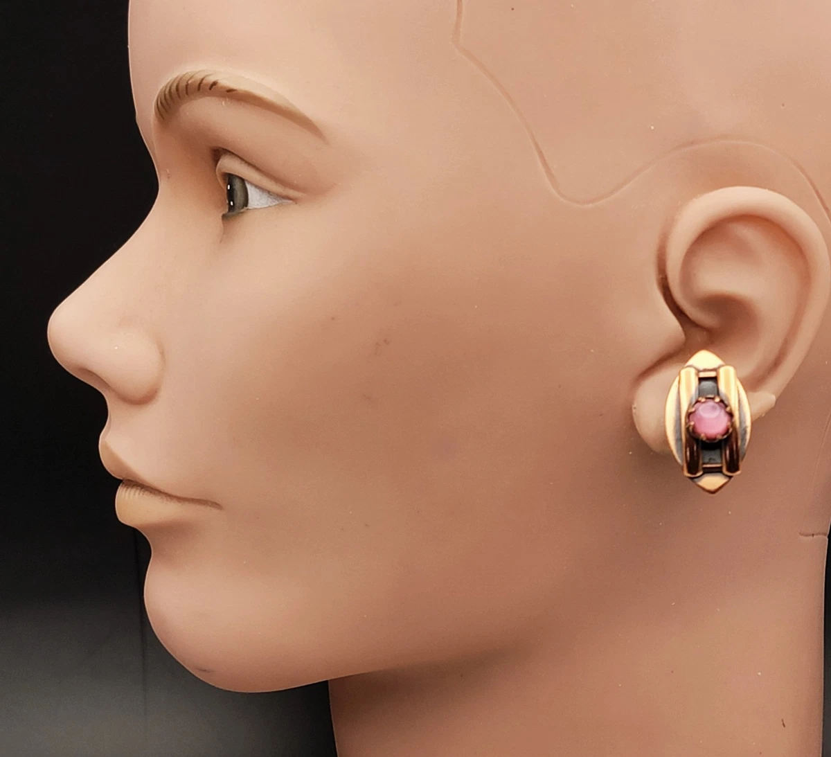 Boucles D'oreilles Pendantes Artisanales – Perles Ovales En Verre De Murano – Rose Pâle – Or Rose