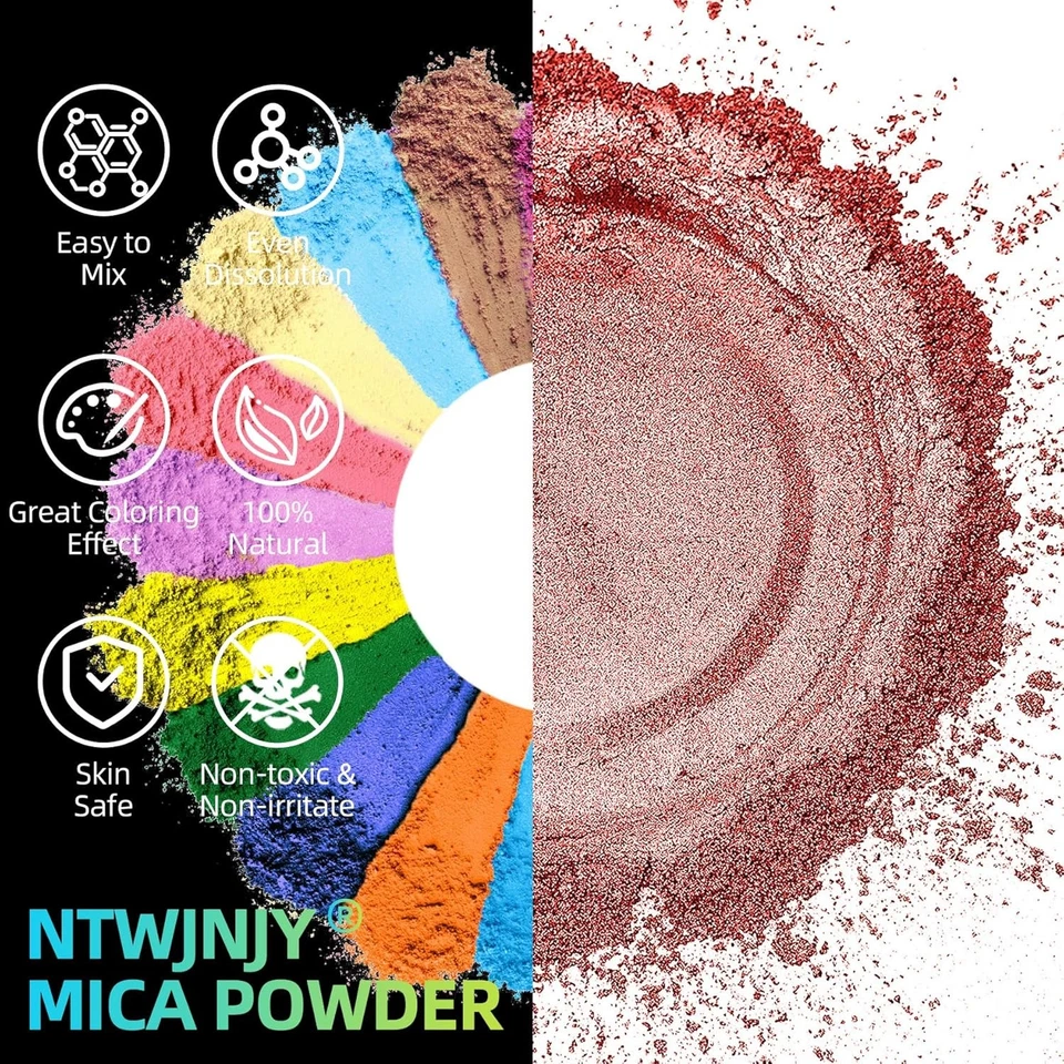 Red Mica Powder for Epoxy Resin,Natural Shimmer Mica Powder Used for Coloring - Image 2 of 4