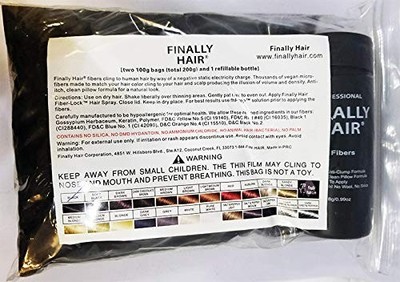 Hair Building Fibers 200 Grams 7 Oz. With Bottle By Finally Hair 50g*4 (Dark ...