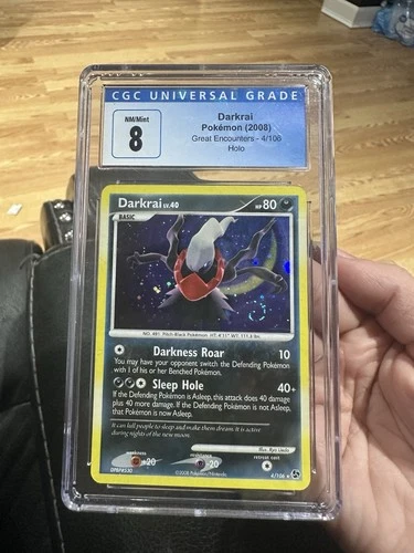 CGC 8  Darkrai 2008 Great Encounters 4/106 Holo FART SWIRL 🌀 Pokemon Card