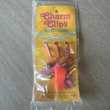 NOS Vintage Charm Clips Add-Ons 1980's Clip On Bell Charms Retro Props HTF RARE