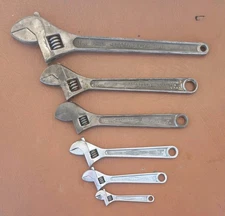 Vintage 6PC DIAMOND/DIAMALLOY  Adjustable Wrench Set 4", 6", 8", 10", 12", 15" 