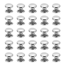 160Sets 6 x 8 mm Carbon Steel Double Cap Rivet Leather Rivets, Silver