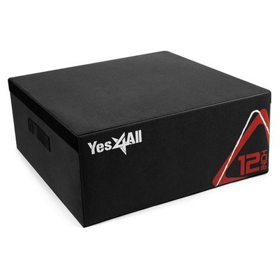Yes4All Height Adjustable Soft Plyo Box, EPE Foam Stackable Jump Trainer, 12''