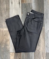 WOMEN'S VINTAGE NEWPORT NEWS BLACK LEATHER PANTS 10P 26 X 27 EXCELLENT COND