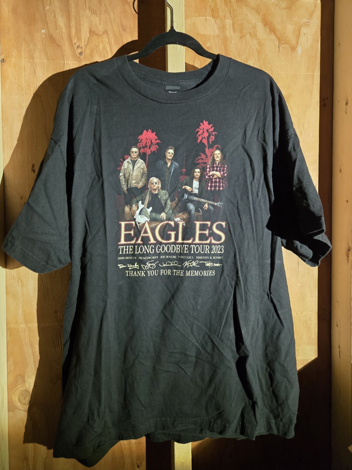 Eagles Long Goodbye Tour Shirt Adult 2XL Black Crew Neck Music Concert