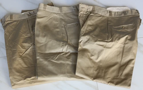 LOT OF 3 - Vintage 60s US Army Military Khaki Trouser Pants 31 x29 Vietnam Era