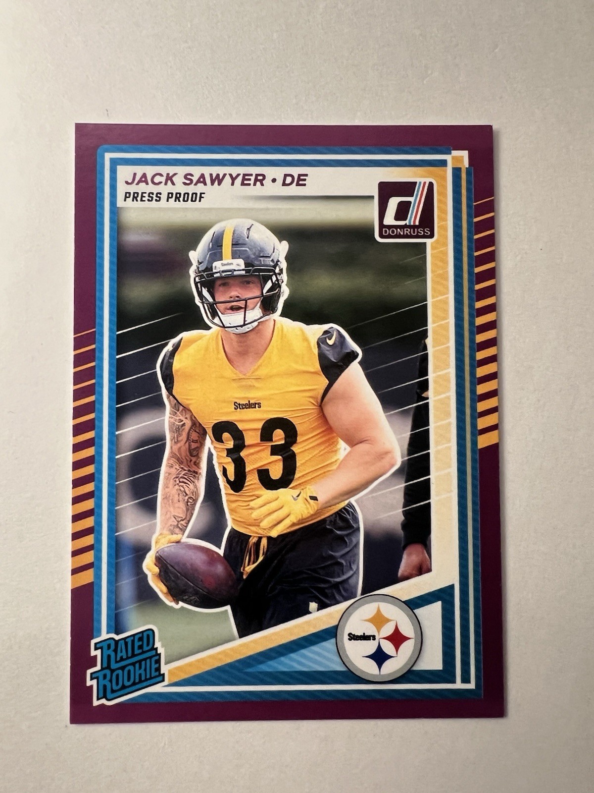 2025 Panini Donruss - Rated Rookie Jack Sawyer #390 Purple Press Proof (RC)