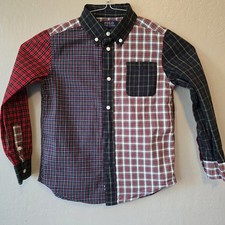POLO RALPH LAUREN BOYS BUTTON-FRONT SHIRT 100 COTTON PLAID MULTICOLR Size 6